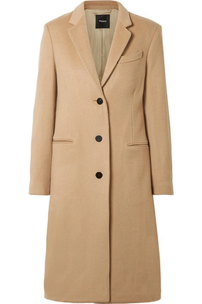 Shop Theory Cashmere Coat In Sand