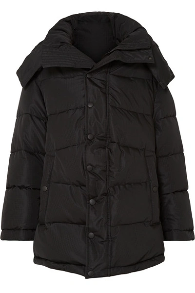 Shop Balenciaga Swing Oversized Padded Ripstop Coat In Black