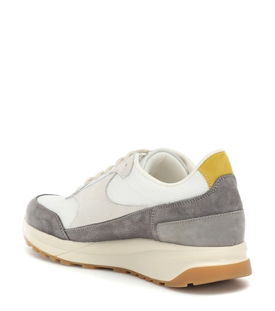Shop Common Projects New Track Suede-trimmed Sneakers In Grey