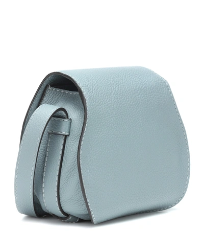 Shop Chloé Marcie Small Leather Shoulder Bag In Blue