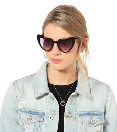 Shop Saint Laurent New Wave 181 Loulou Sunglasses In Black