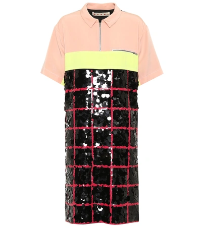 Shop Marni Sequined Silk Crêpe Shirt Dress In Multicoloured