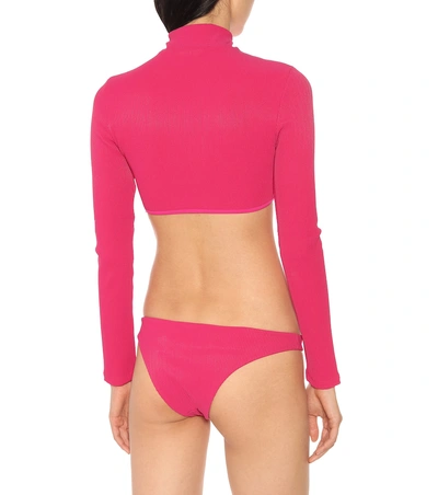 Shop Off-white Rash Guard Bikini In Pink