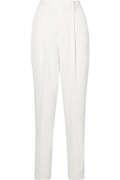 Shop Isabel Marant Poyd Crepe Straight-leg Pants In White