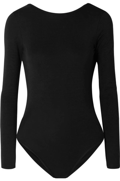 Shop Ninety Percent Stretch-tencel Bodysuit In Black