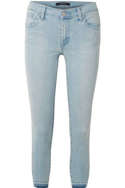 Shop J Brand 835 Cropped Mid-rise Skinny Jeans In Light Denim