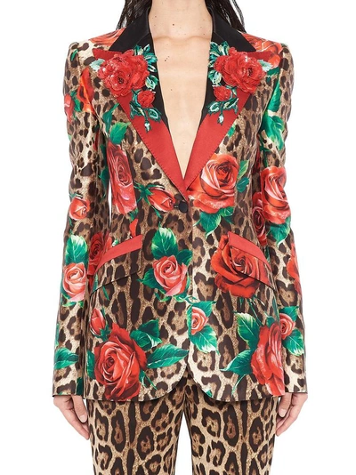 Shop Dolce & Gabbana Animal Print Jacket In Multi