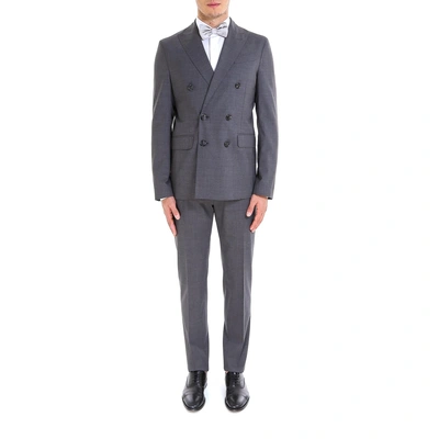 Shop Dsquared2 Double Breasted Two Piece Suit In Grey
