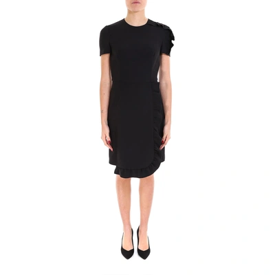 Shop Prada Ruched Mini Dress In Black