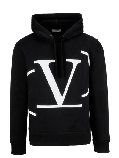 Shop Valentino Logo Hoodie In Ni