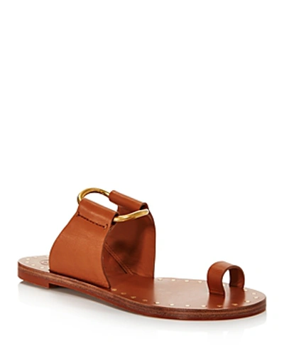 Shop Tory Burch Women's Ravello Studded Leather Slide Sandals In Tan