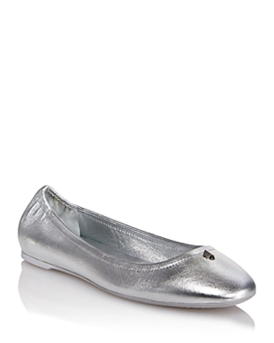 Shop Kate Spade New York Women's Kora Leather Ballet Flats In Silver