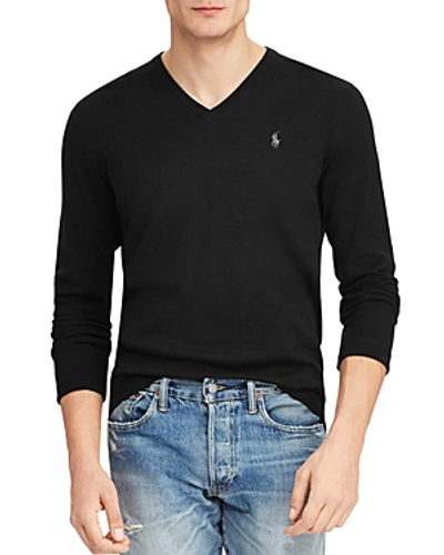 Shop Polo Ralph Lauren V-neck Sweater In Black