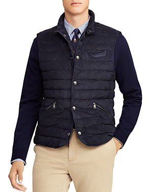 ralph lauren quilted suede vest