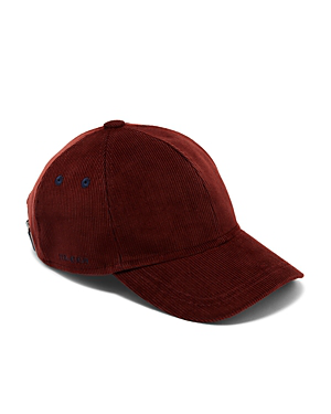 dark red baseball cap