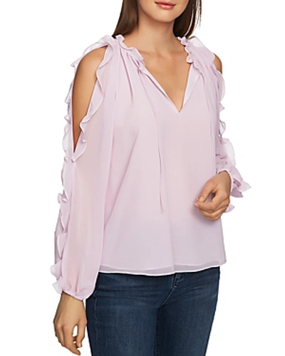 Shop 1.state Ruffled Cold-shoulder Top In Orchid Bud