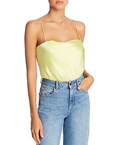 Shop Alix Dean Silk Bodysuit In Limoncello