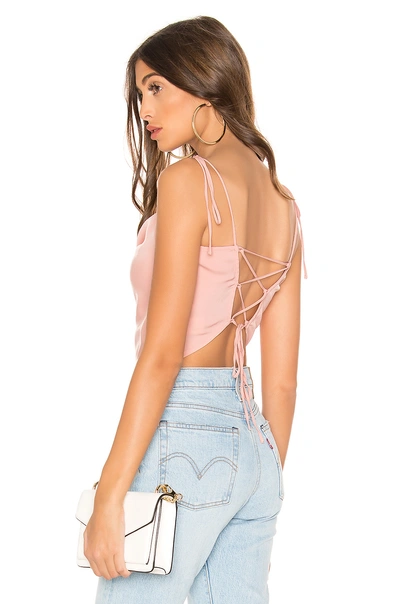 Shop Superdown Savvy Lace Up Top In Dusty Rose