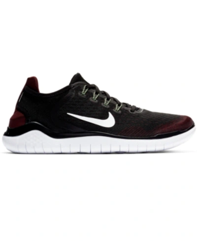 Shop Nike Men's Free Run 2018 Running Sneakers From Finish Line In Night Maroon/black-lime B