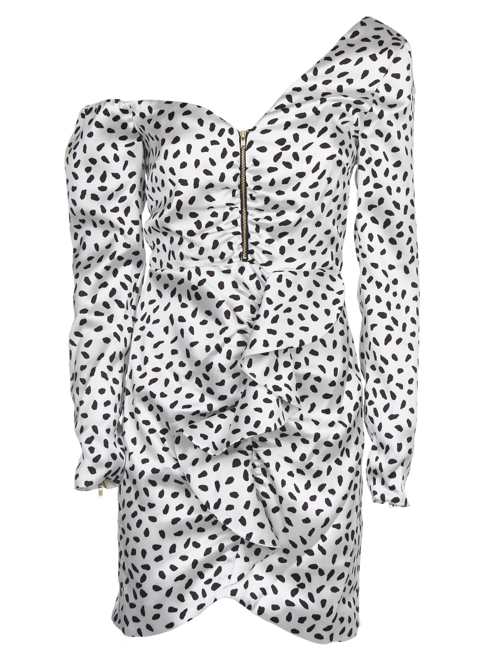 spotted one shoulder dress