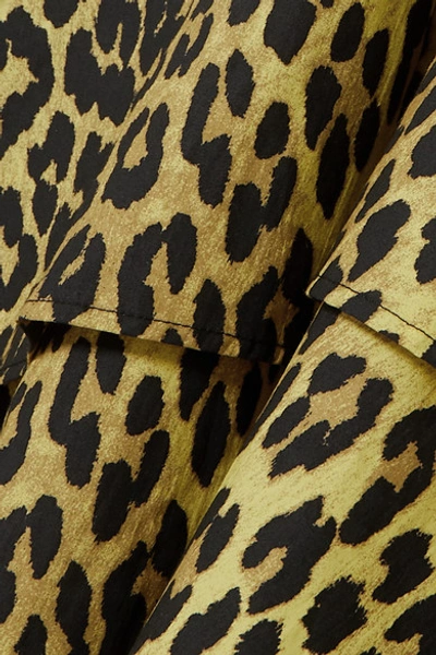Shop Ganni Leopard-print Cotton-poplin Wrap Dress In Leopard Print