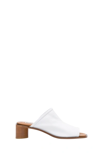 Shop Acne Studios Bernelle Two-tone Mules In Bianco