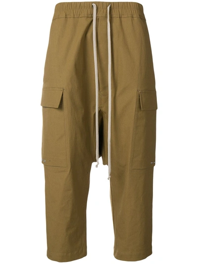 Shop Rick Owens Drop-crotch Cropped Trousers - Brown