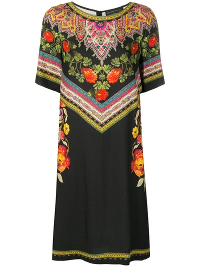 Shop Etro Floral Print Dress - Black