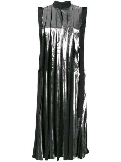Shop Marni Metallic Pleated Dress - Silver