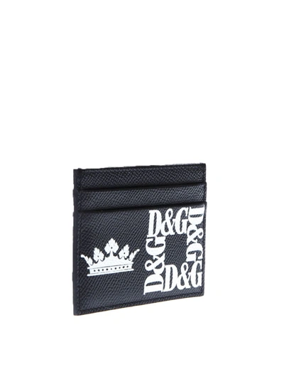 Shop Dolce & Gabbana Black Credit Card Holder In Leather