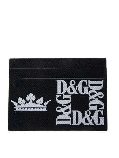 Shop Dolce & Gabbana Black Credit Card Holder In Leather