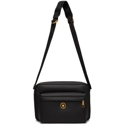 Shop Versace Black Icon Messenger Bag In D41oh Black