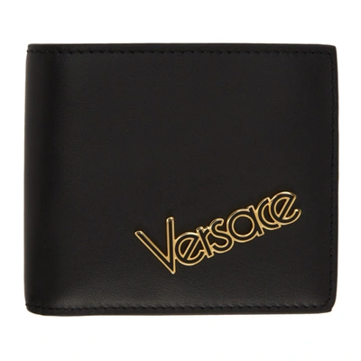 Shop Versace Black Logo Bifold Wallet In D41oh Black