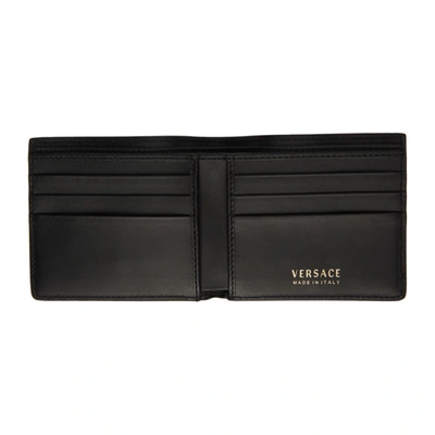 Shop Versace Black Logo Bifold Wallet In D41oh Black