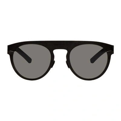 Shop Maison Margiela Black Mykita Edition Pine Sunglasses In 382 Blk/blk