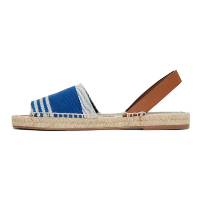 Shop Loewe Blue And Tan Striped Espadrilles In 5485 Blue