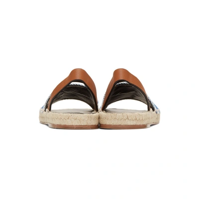 Shop Loewe Blue And Tan Striped Espadrilles In 5485 Blue