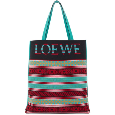 Shop Loewe Multicolor Knit Vertical Tote In 9990 Multi