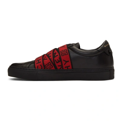 Shop Givenchy Black And Red Elastic Urban Knots Sneakers