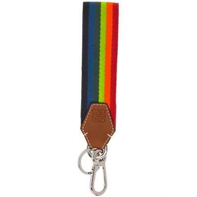 Shop Loewe Multicolor Rainbow Tag Logo Charm Keychain In 9961 Multit