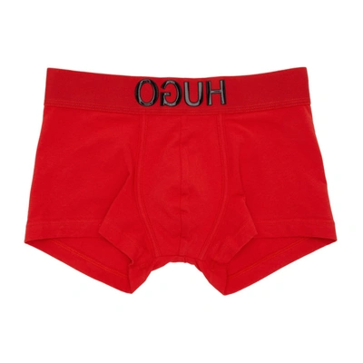 Shop Hugo Red Iconic Boxer Briefs In 693 Red