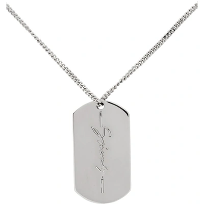 Shop Givenchy Silver Signature Military Plate Necklace
