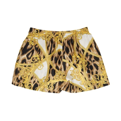 Shop Versace Underwear Black And Yellow Leopard Brocade Boxers In A701 Print
