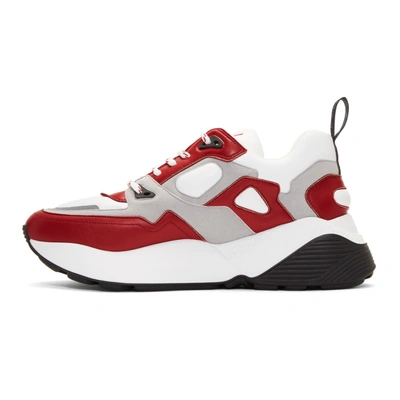 Shop Stella Mccartney White And Red Eclypse Sneakers In 6468 Red