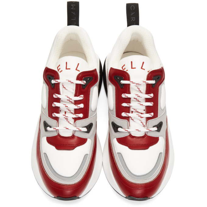 Stella Mccartney Eclypse White And Red Faux Leather Trainers | ModeSens