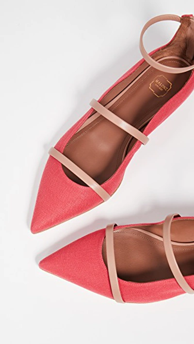 Shop Malone Souliers Robyn Flats In Red/nude