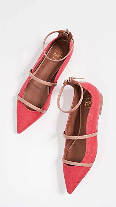Shop Malone Souliers Robyn Flats In Red/nude