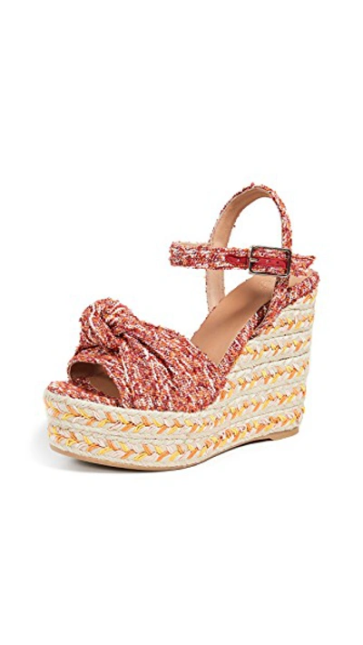 Shop Castaã±er Janet Wedge Espadrilles In Rojo Ruby