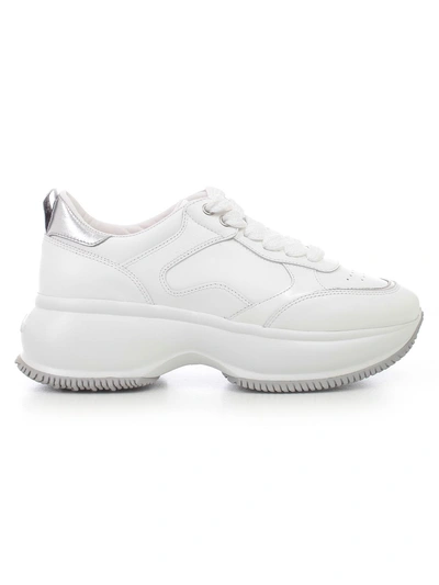 Shop Hogan New Iconic Interactive Sport Sneakers In Bianco Argento