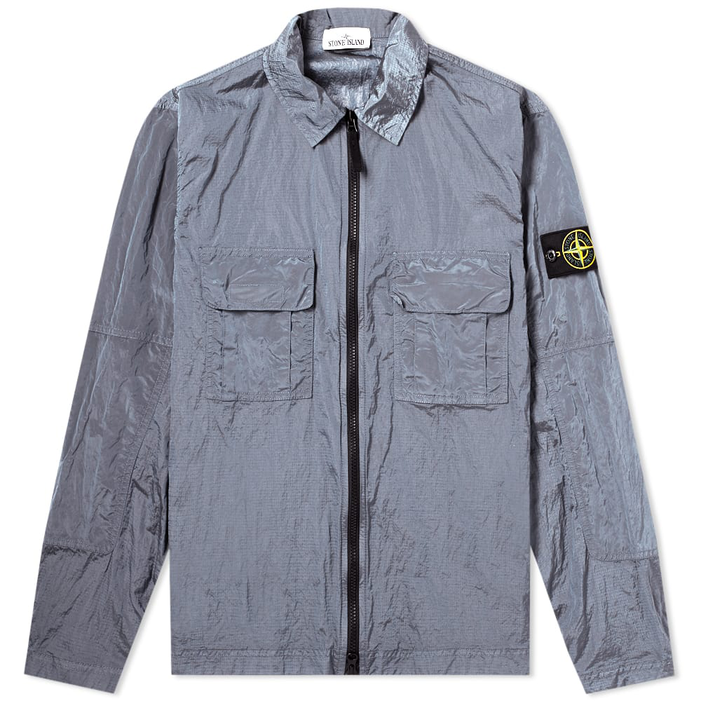 Stone Island Nylon Metal Zip Overshirt In Purple Modesens